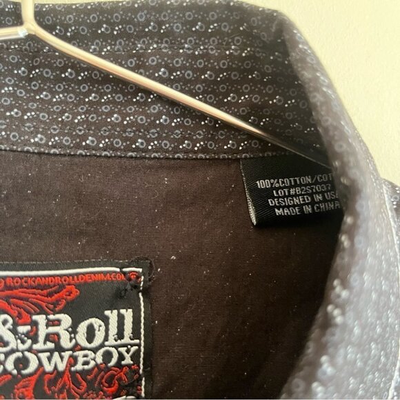 Rock & Roll Cowboy Men's Pearl Snap Long Sleeve  Button Down - Picture 5 of 10